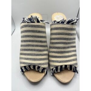 Vince Camuto Striped Fringe‎ Mules Heels Women's Size 8.5 M